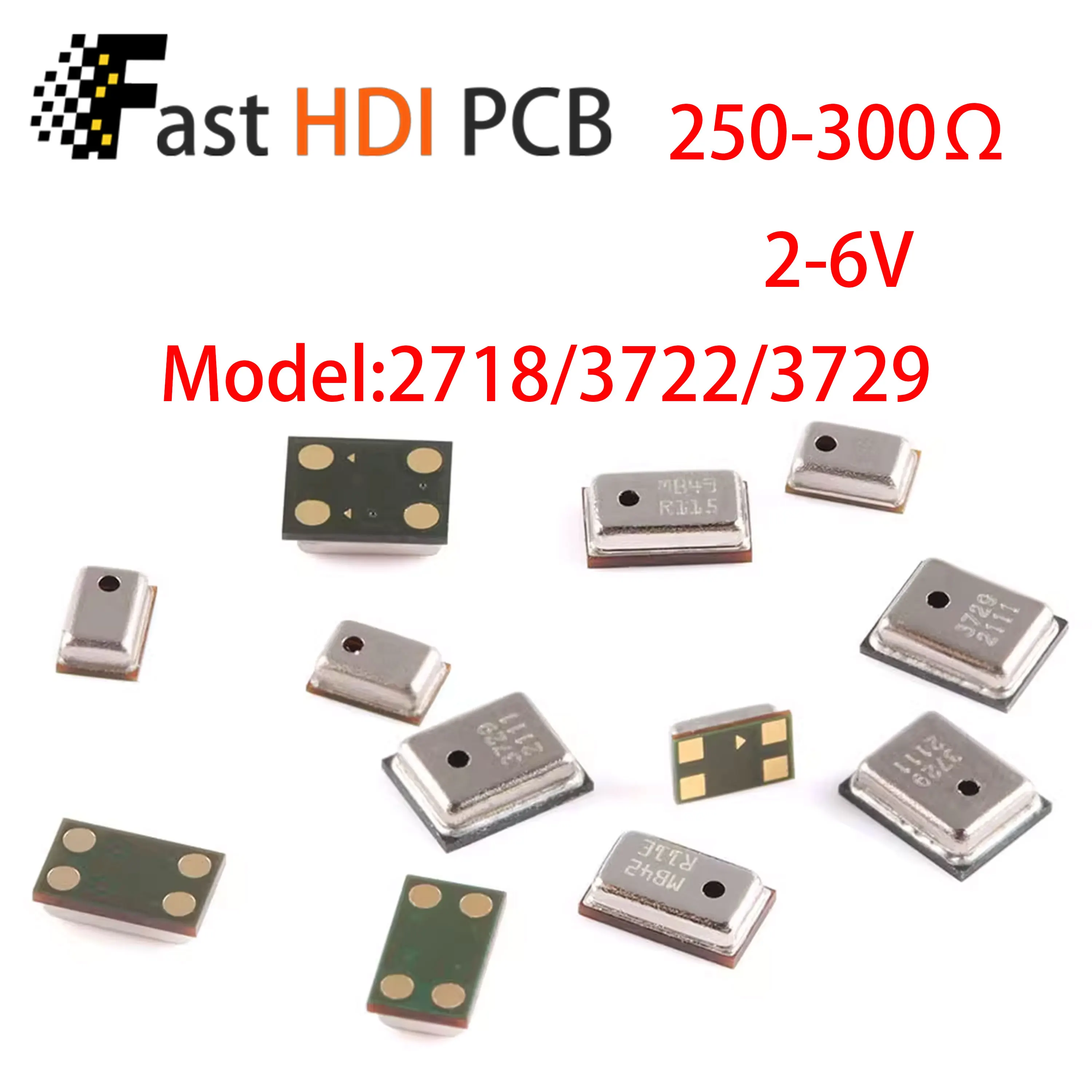 Porta superior do microfone 2718 mems smd, som superior do microfone de silicone 3722, para circuito de áudio pcb, peça de reposição, dispositivos inteligentes, iot, segurança