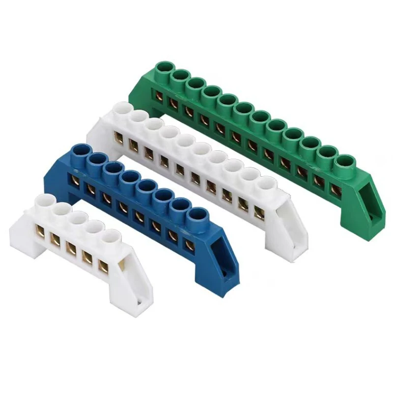 Bridge Type Zero Line Ground Bar Grounding Copper Bar Distribution Box to Zero  Terminal Block Connector Earth Neutral 5-12 Hole