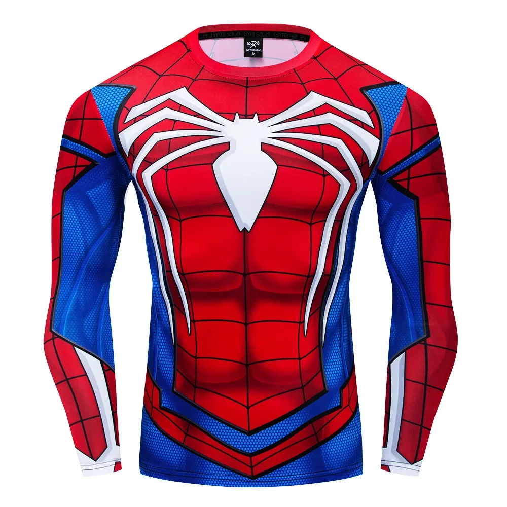 Spiderman filme cosplay t-shirt para homens, super-herói, Peter Parker, mesmas calças justas, padrão 3D anime aranha, camiseta de manga curta Halloween