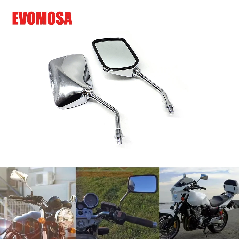 10MM Motorcycle Rearview Mirrors For Suzuki GN125 GN125‑2 GN125‑3 For HONDA CG125 CB125 CM125 CA250 For HONDA CB250 CB400 CB500