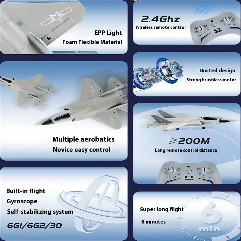 التحكم عن بعد طائرة مزودة بجهاز للتحكم عن بُعد 2.4G 4 قنوات J35 ثلاثية الأبعاد طائرة حيلة فرش EPP للبالغين والأطفال الأولاد هدية FX9631