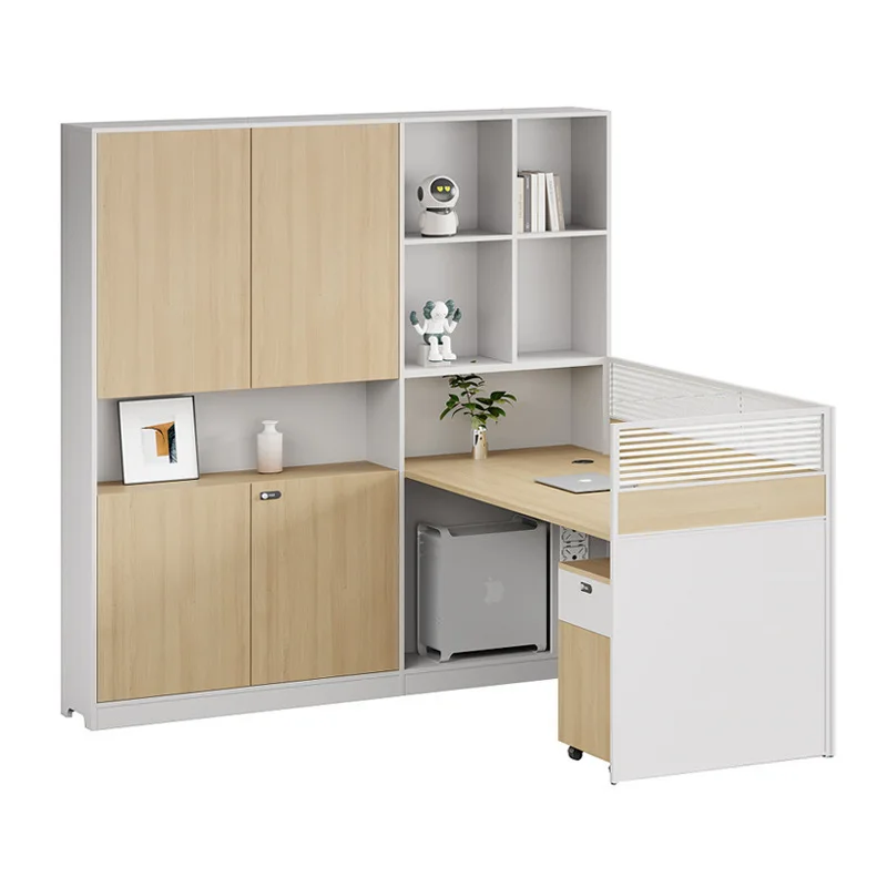 

E0 level environmental protection staff desk Modern single and double seat high cabinet staff office computer desk