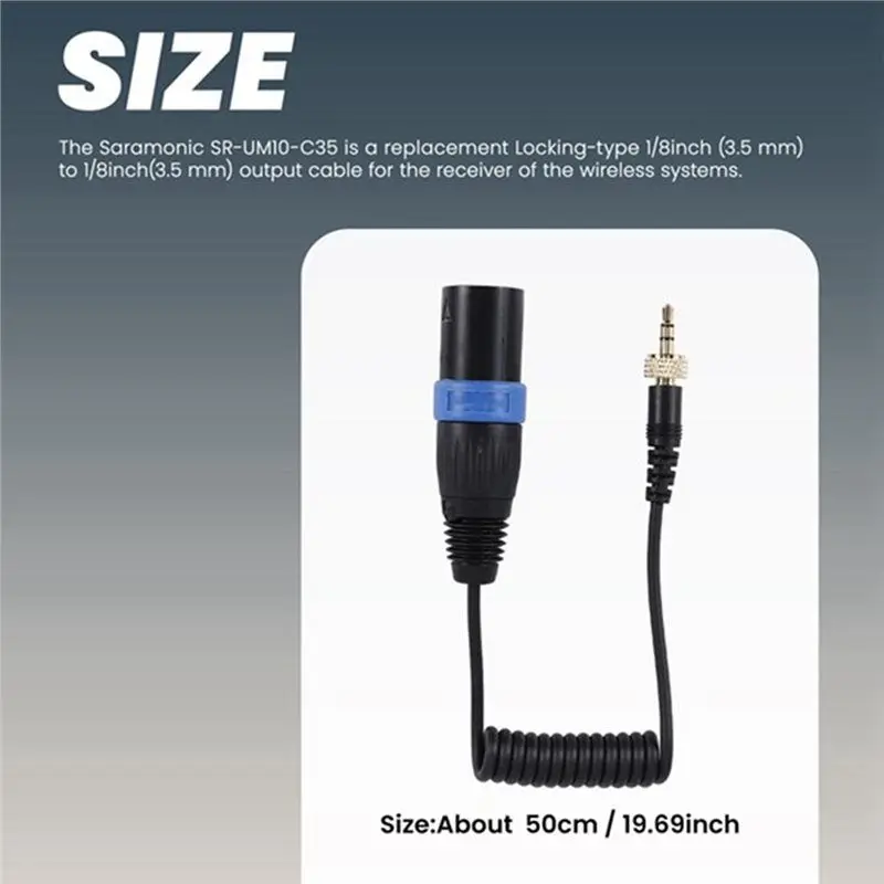 B76B Microphone Output Cable 3.5mm to XLR Male Audio for Saramonic Locking Type Wireless Receiver 2pcs