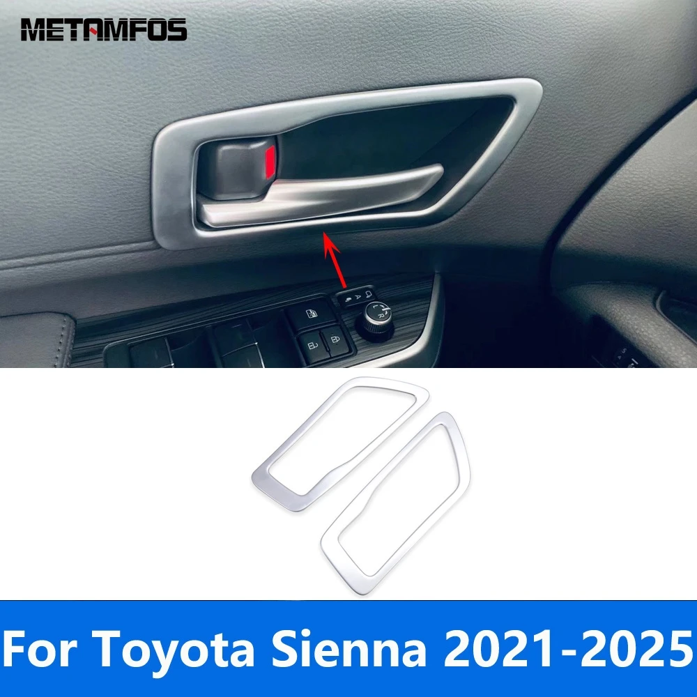

Inside Door Handle Bowl Cover Trim For Toyota Sienna 2021-2024 2025 Matte Frame Sticker Bezel Interior Accessories Car Styling