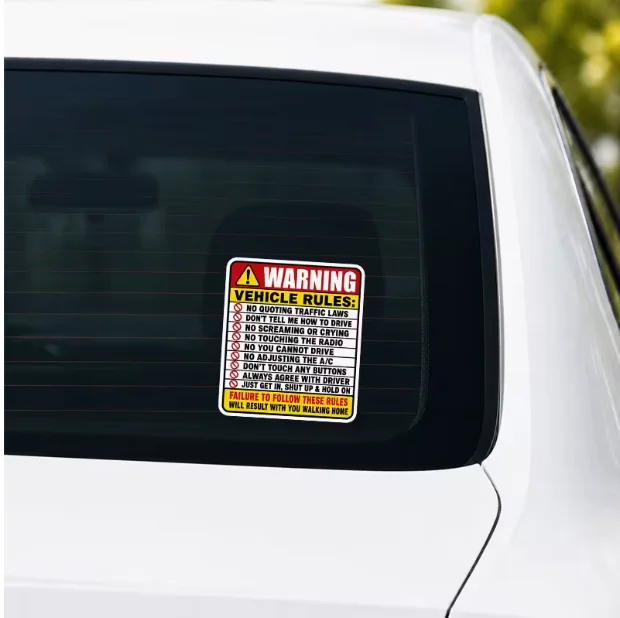 Fun Passenger Seat Guide Decals, Warning Car Stickers, Humorous Rider Gifts, Funny Dashboard Vinyl Stickers, Motorcycle Stickers for Helmets, 2D Flat Stickers, 5.5inch Car Seat Stickers, Bumper Stickers