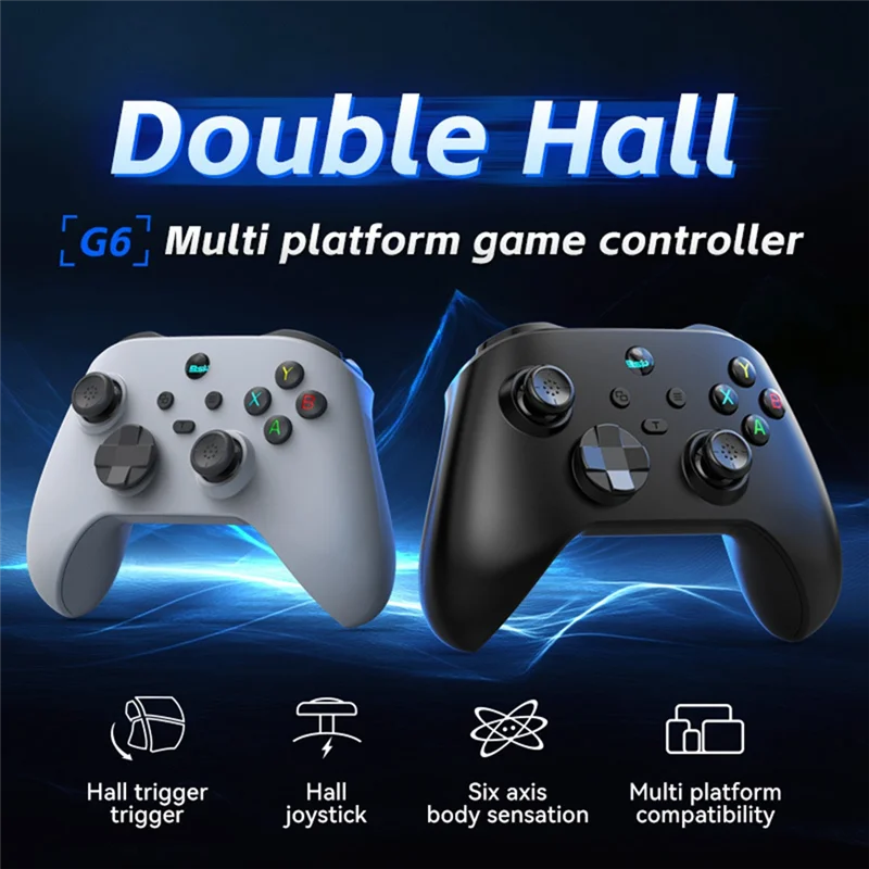 

G6 Bluetooth Game Controller For IOS/Android Gamepad For PC Hall Rocker Six-Axis Dual Vibration Joystick For Switch-TCE