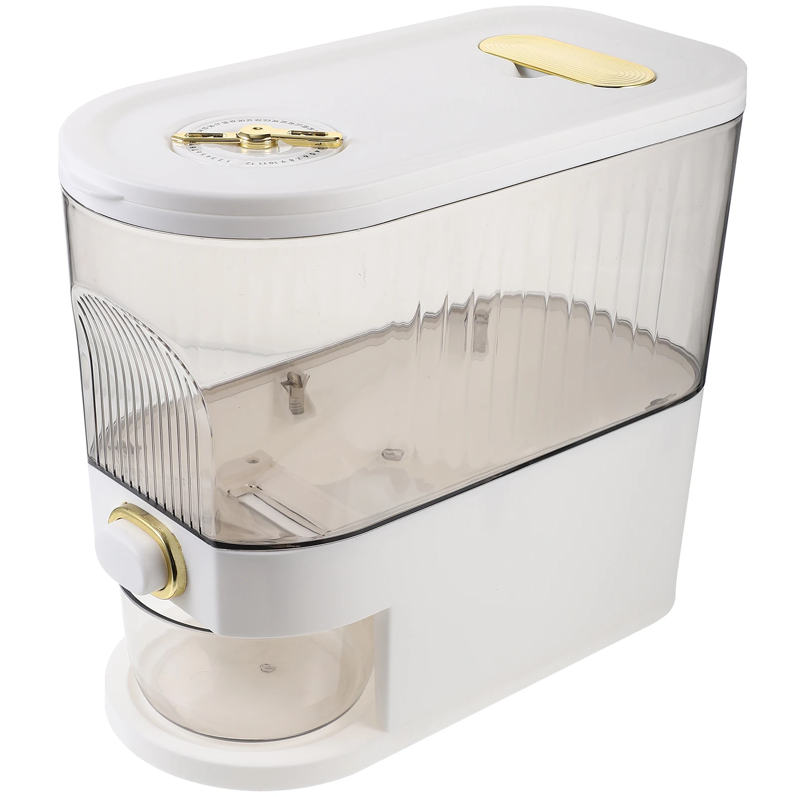 

Rice Container 1 Small Size Insect-proof Moisture-proof Transparent Rice Barrel Dispenser Flour Grain Storage Kitchen White