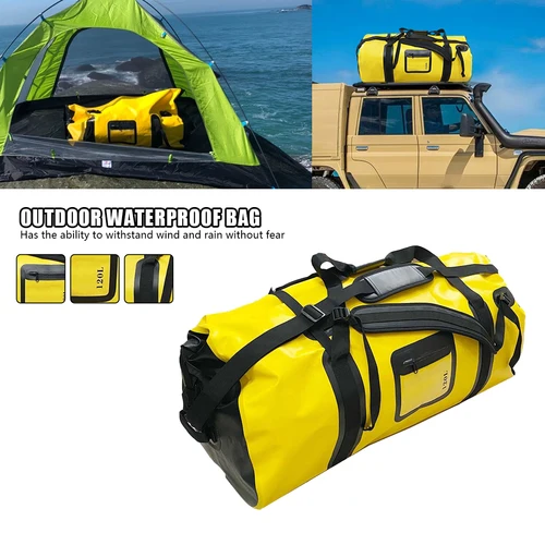 Imagen 2 del producto Bolsa impermeable de 40L, 66L, 120L, bolsa de asiento trasero para motocicleta, bolsa de lona seca para viajes, motociclismo, ciclismo, senderismo, Camping