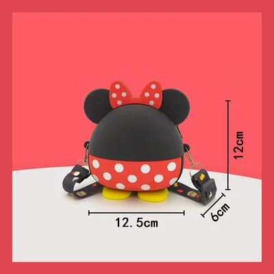 ดิสนีย์เด็กน่ารักกระเป๋าเล็ก Mickey Mouse Mickey Girl แบบพาดสะพายไหล่ข้างเดียวตุ๊กตา Dompet Koin เด็กคริสต์มาสของขวัญ