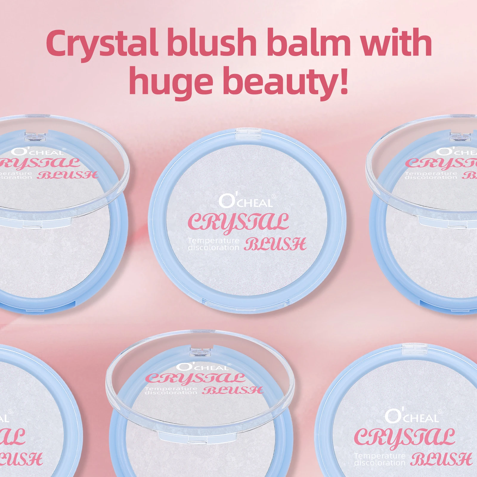 Ocheal Color Changing  Blush Clear Crystal Color Moisturizes Highlight Long Lasting Fine Shimmer Blush Cream Natural Nude Makeup