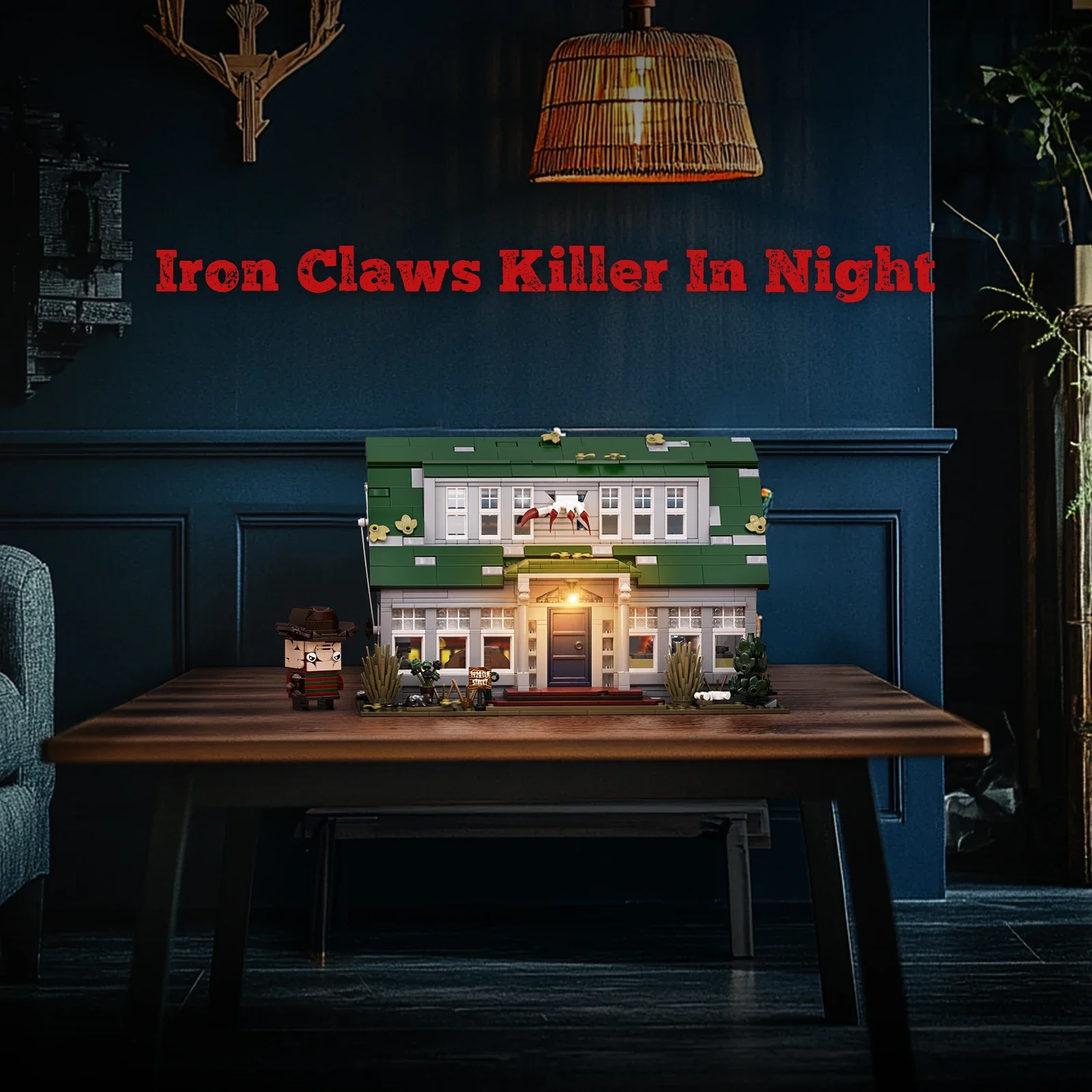 مجموعة مكعبات بناء منزل الرعب فريدي إلميد ستريت هوم بريكس نموذج ديكور المنزل هدايا الهالوين للبالغين