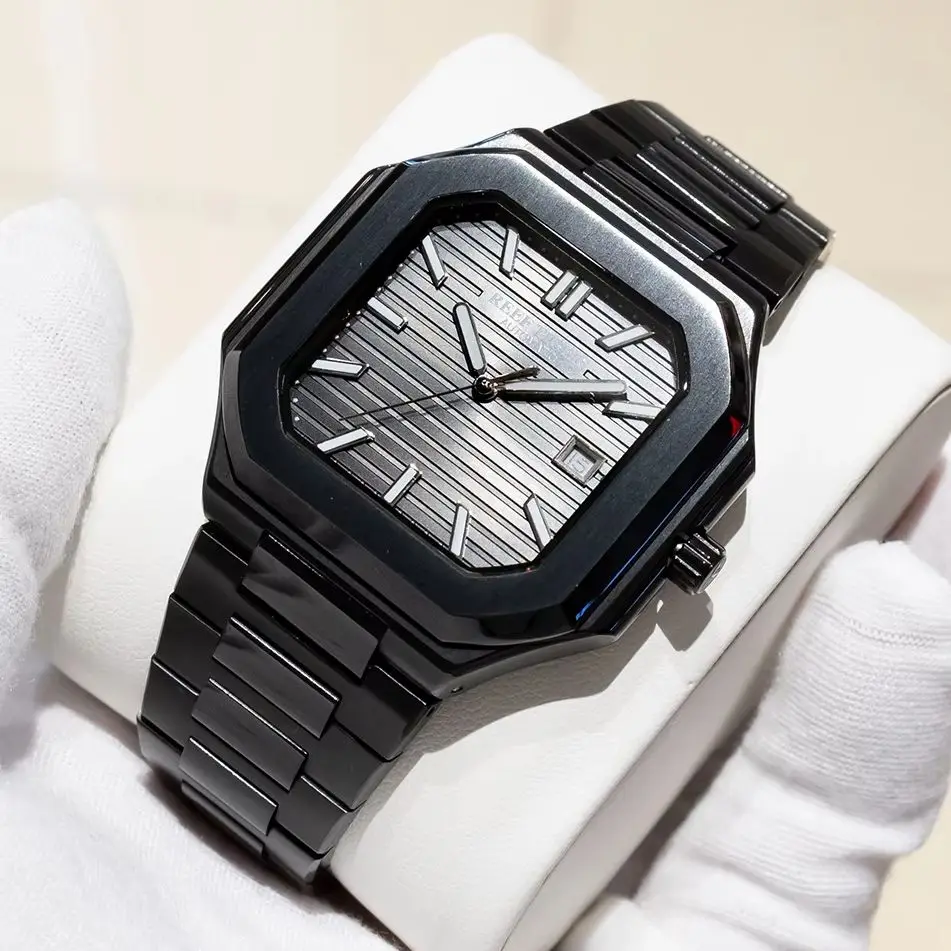 Reef Tiger Men Automatic Watch 44mm Square Mechanical Wristwatch Luminous Sapphire Mirror Miyota Mov