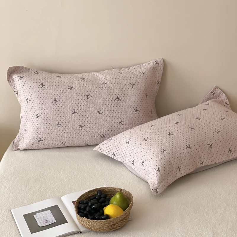 غطاء وسادة ناعم لطيف على شكل قلب فتاة جديدة لعام 2025، غطاء وسادة بسيط مكون من أربع طبقات، غطاء وسادة صغير طازج لحماية الأوساخ #3