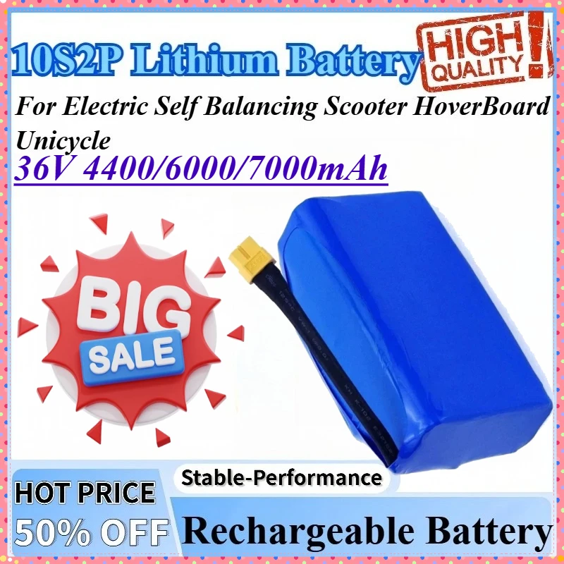 

36V 4400/6000/7000mAh 10S2P Battery Packs For Electric Self Balancing Scooter HoverBoard Unicycle Rechargeable Lithium Battery