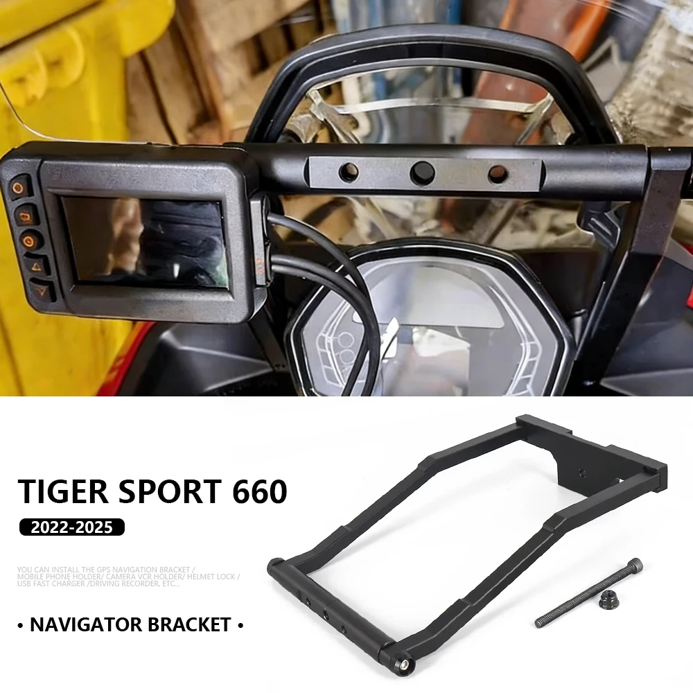 

For Tiger Sport 660 2022-2025 2024 Motorcycle Accessories GPS Mobile Phone Navigation Bracket Windshield Reinforcement Bracket
