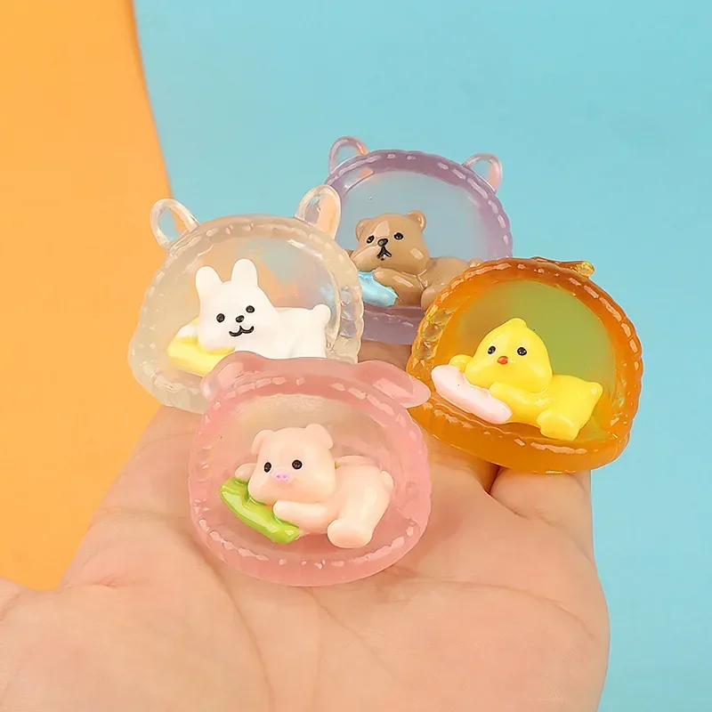 Resin Cute Luminous Sleeping Animal DIY Dollhouse Flatback Miniatures Flatbacks Scrapbook Supplies Diy Items Parts Deco Figures
