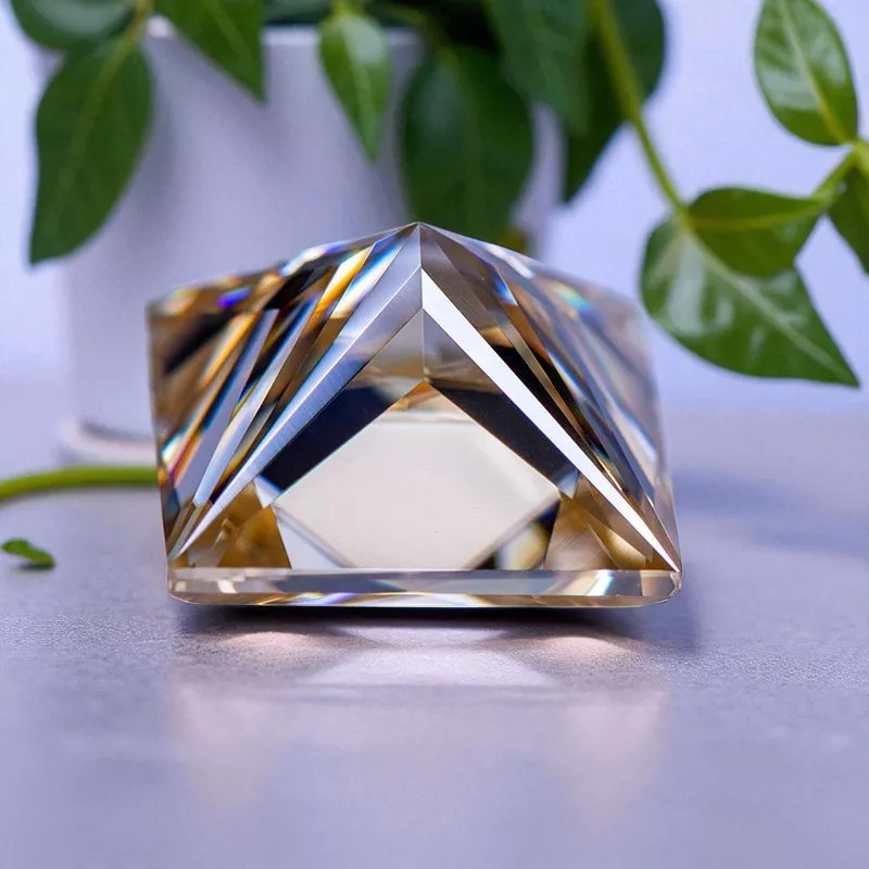 

Moissanite Stone Princess Cut Natural Tea Yellow Color Wholesale DIY Charms Ring Necklace Earrings Materials with Certificate
