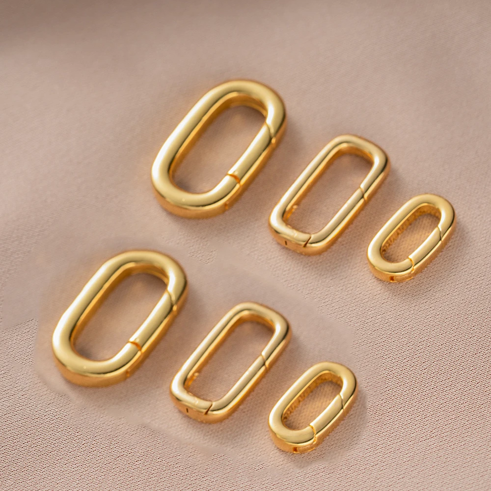 2pcs 18K Gold Filled Oval Carabiner Necklace Clasps Closures Pearl Enhancer Connector for DIY Jewelry Necklace Bracelet Making image 6