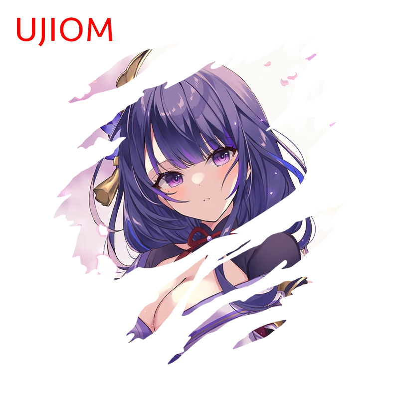 UJIOM Genshin Impact Raiden Shogun Wall Sticker Premium Creative Unique Scratch Proof Tear Decal Chic Cupboard Vestibulec Decor