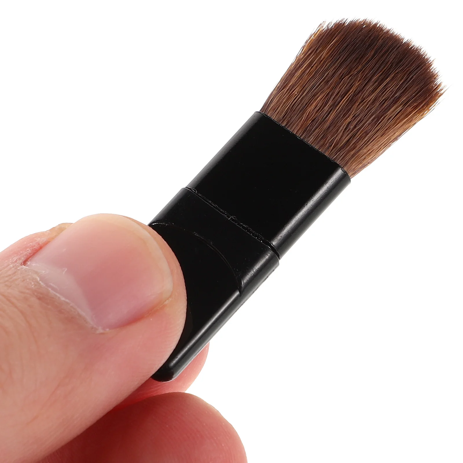 5pcs Mini Travel Brush Set Small Flat Blush Brush Portable Foundation Applicator Soft Fiber Bristles For Face Makeup Precision