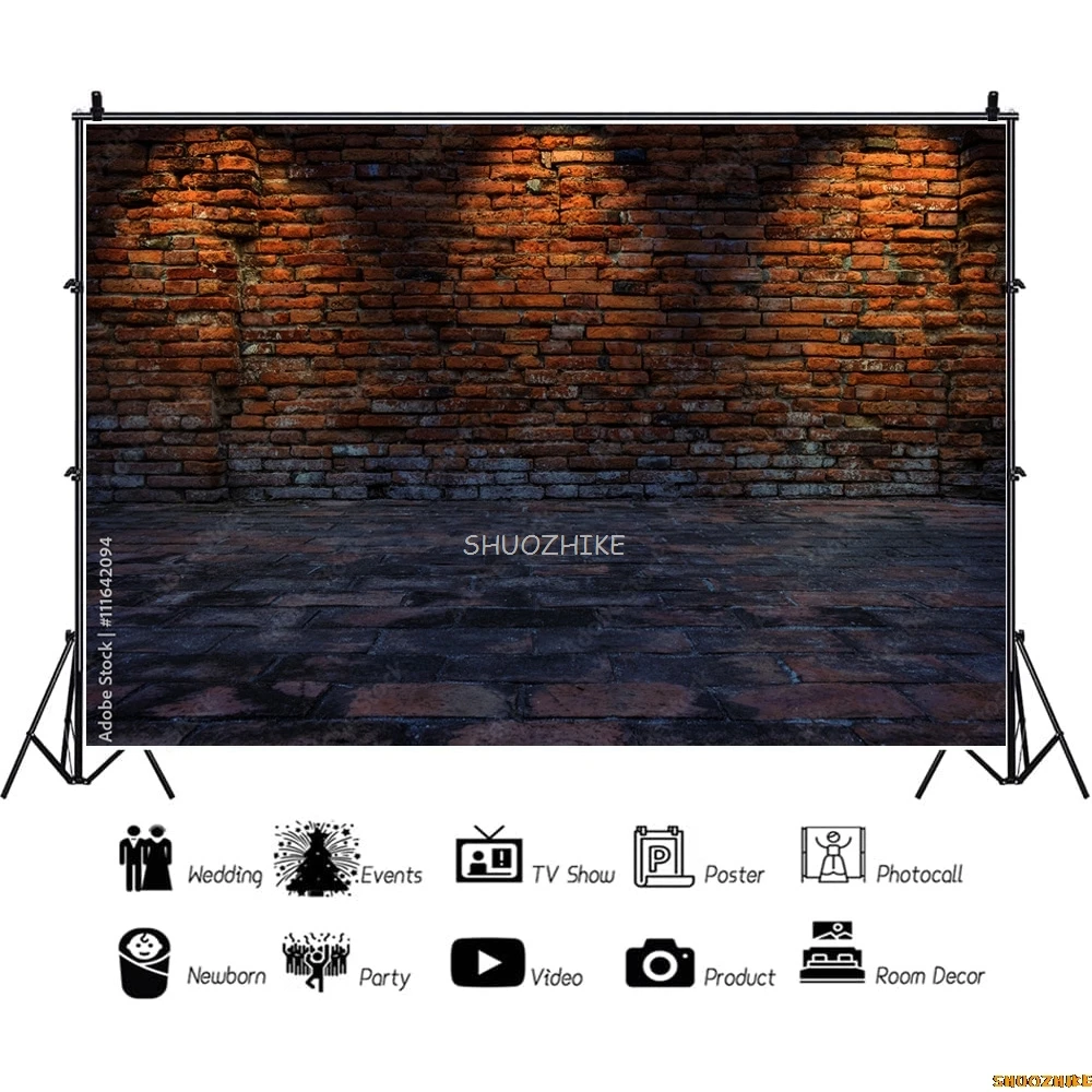 SHUOZHIKE текстура идеальной черной кирпичной стены с трещинами и дефектами фон для фотосъемки фотостудия реквизит QZ-04