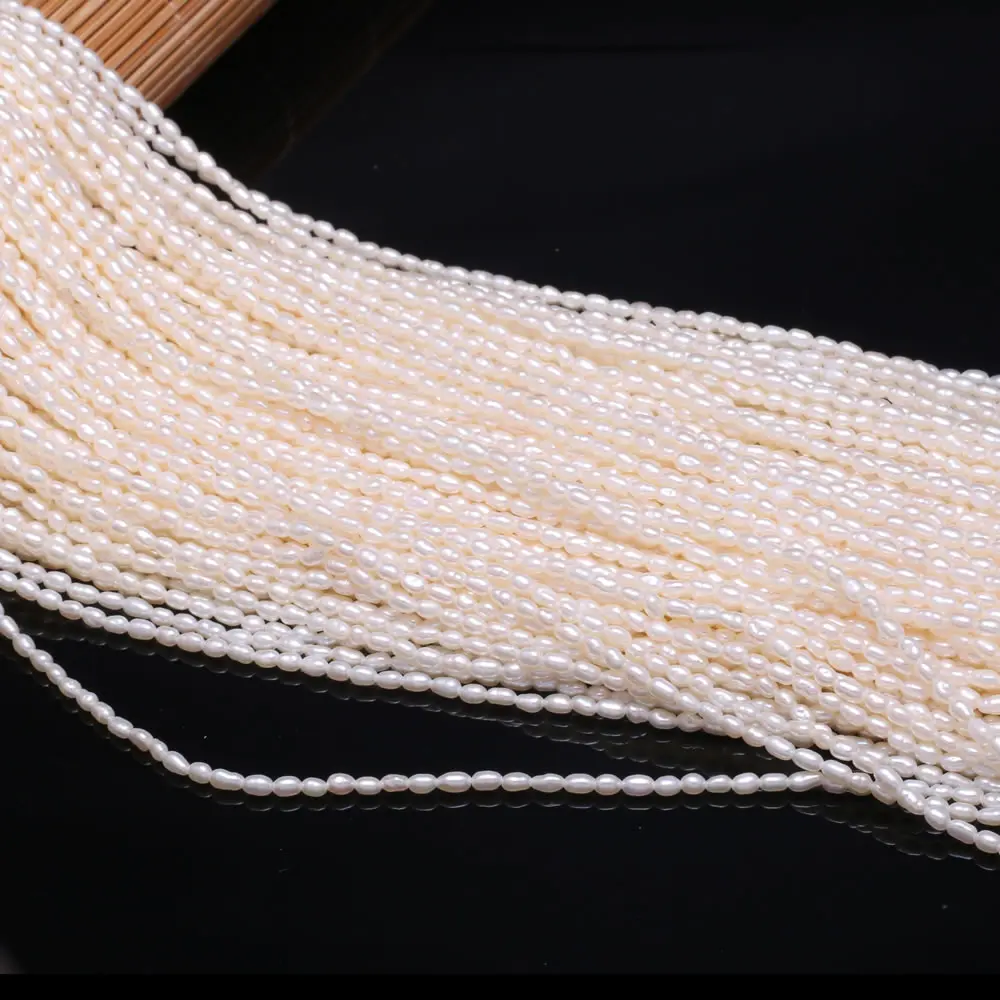 AAA Higher Quality 2-2.5mm Stylish Rice Small Pearls Natural Freshwater Pearls Spacer Beads for Jewelry Making DIY Accessories