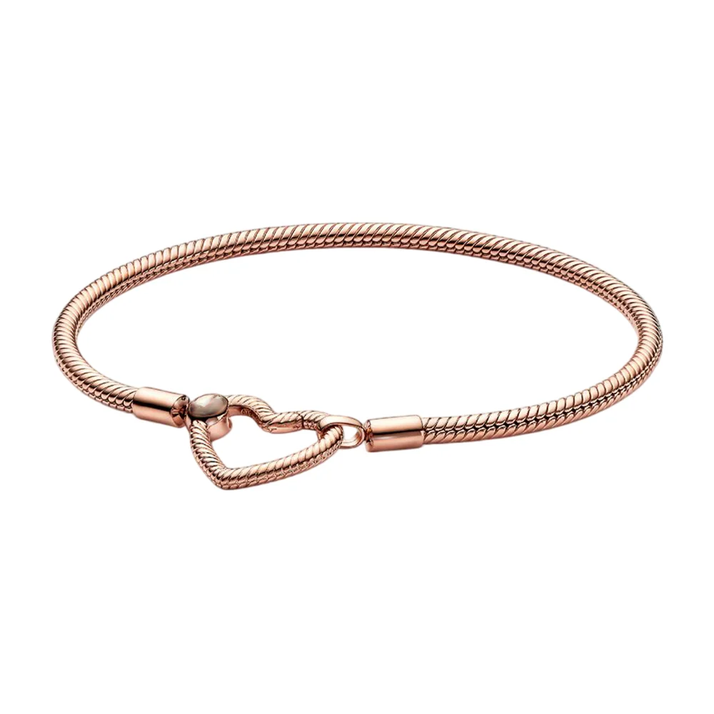 Hot selling 925 silver women's bracelet with heart T-shaped buckle and adjustable logo bracelet, fashionable DIY jewelry gift - view 6