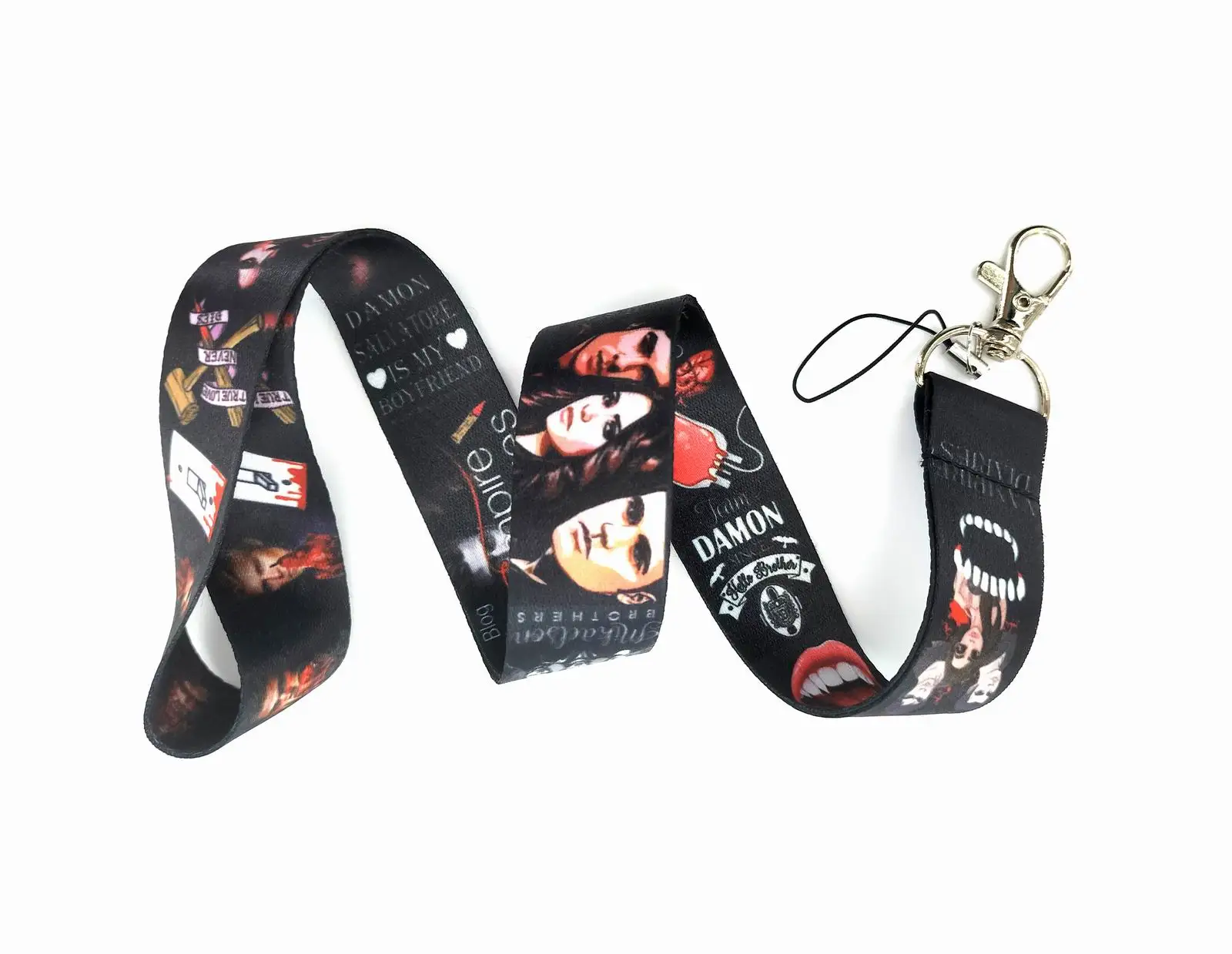 Cartoon Vampire Diaries Key Lanyard ID Badge Holders Animal Phone Neck Straps with Keyring Phone Accessories D070