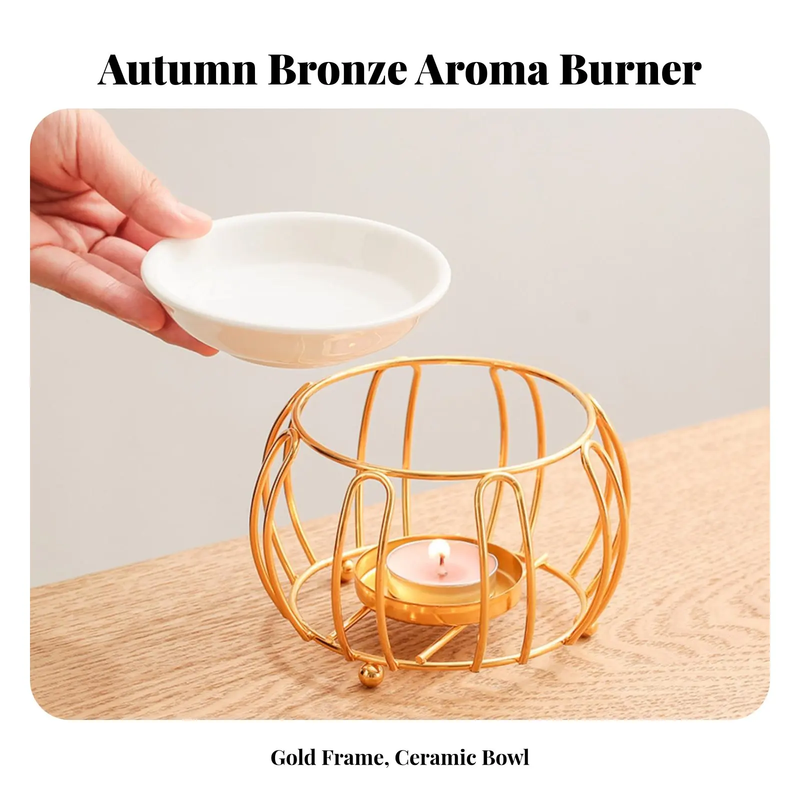Pumpkin Shape Scented Scented Cube Liquefy Burner Decorative Tealight Oil Burner Lamp Heat Resistant Ceramic Tealight Holder