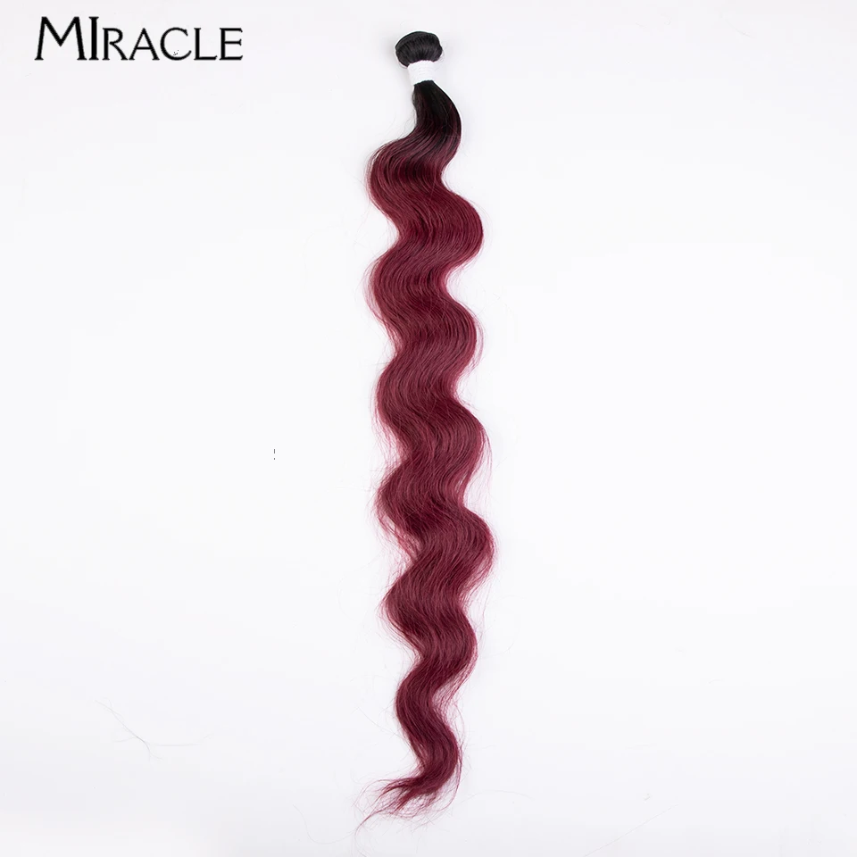 MIRACLE 30 Inch Synthetic Hair Bundles Soft Long Body Wave Hair Extensions for Women Fake Hair Weaving Hair Pieces Cosplay Daily