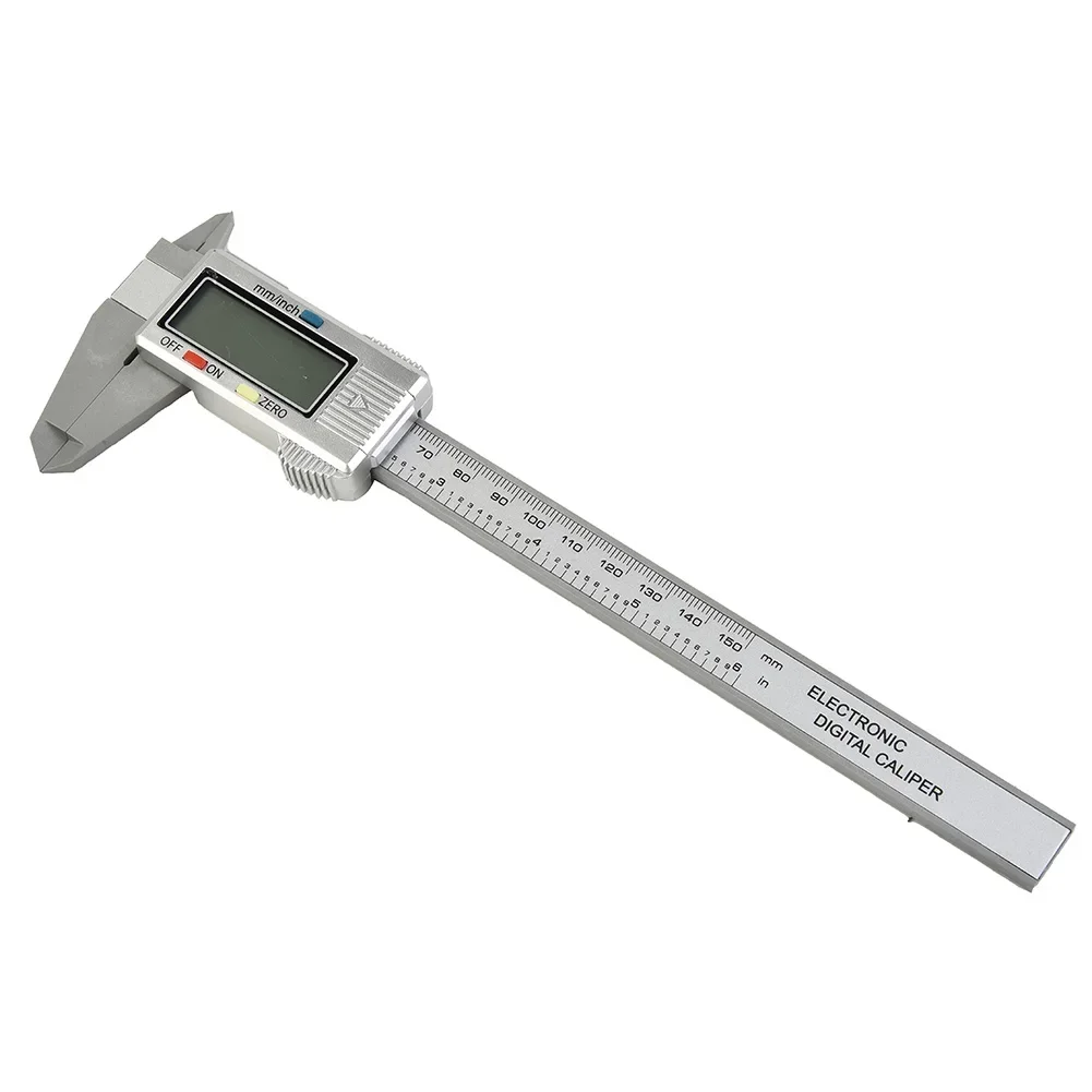 Reliable Carbon Fiber Vernier Caliper, 150mm/6 Inch LCD Digital Electronic Gauge, Easy To Read LCD Display, Locking Thumb Screw