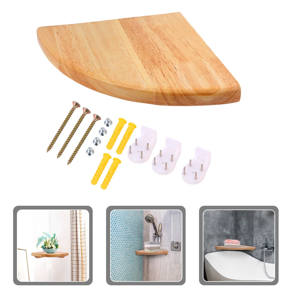 

Decor Corner Shelf Floating Wall Mounted Storage Rack Wooden Adhesive Shelves Decorative Shelving