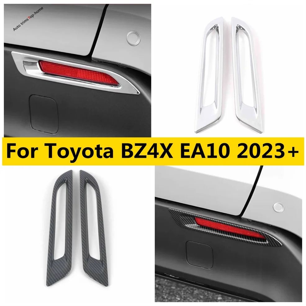 

Carbon Fiber Look / Chrome Auto Rear Foglight Trims Fit For Toyota Bz4x 2023 2024 Fog Lamp Protector Accessories