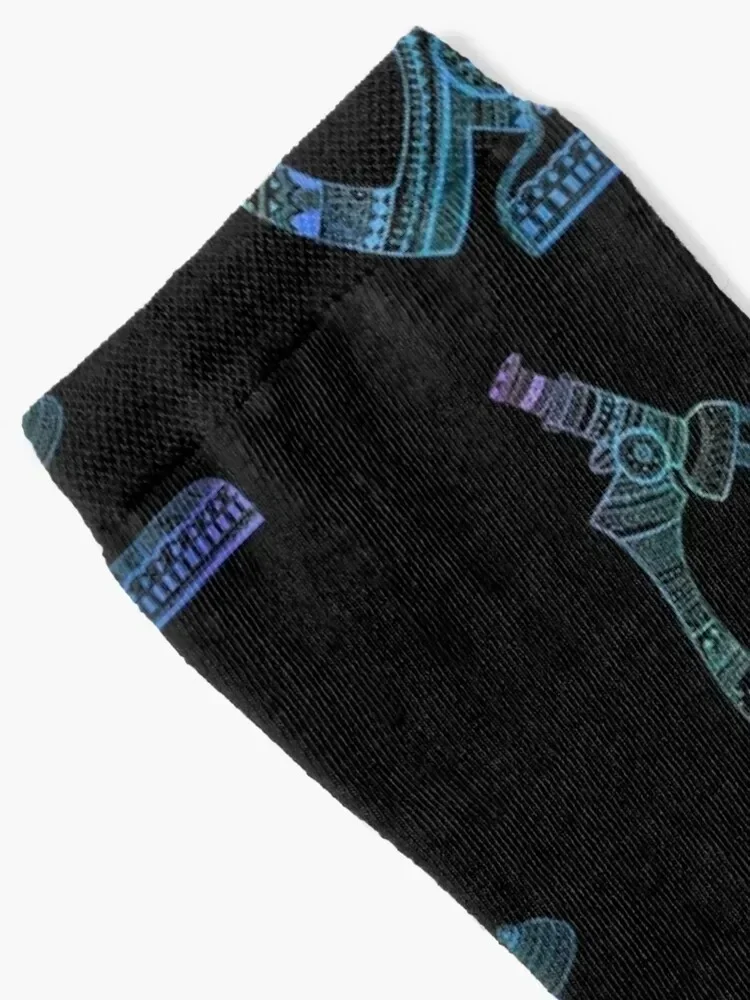 Beautiful Blue colourful Microscope mandala Socks Toe sports japanese fashion Sports happy Socks Men Women's