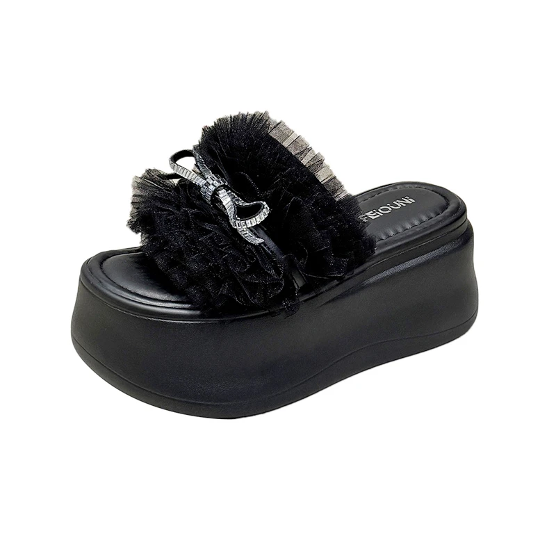 

8cm Women Chunky Platform Sandals Casual Anti-slip Slides Summer Wedge Slippers Woman Fashion Outdoor Beach Slippers Flip Flops