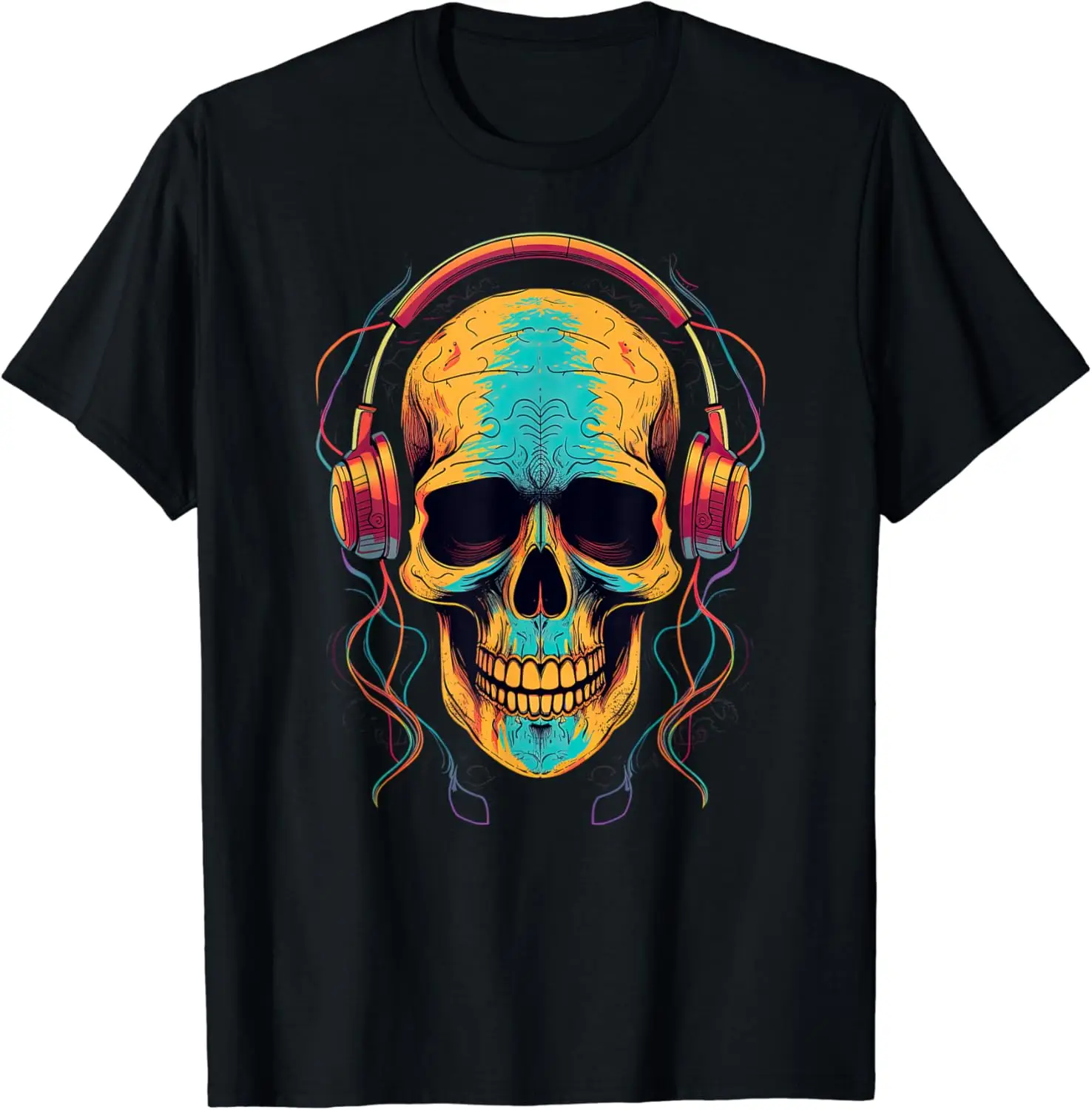 

Skull with Headphones Music T-Shirt Men's and women's T-shirts