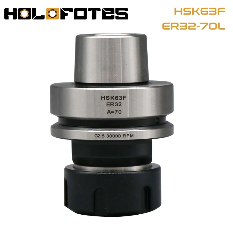 HSK63F Tool Holder High Precision G2.5 30000rpm HSK63F-ER32-70L ER32UM Collet Chuck for CNC Engraving Machine Woodworking Tool