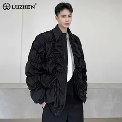 LUZHEN 2024 Autumn Stylish Pleated Design Personality Loose Casual Jacket Men's High Street Trendy Elegant Original Coat LZ3283