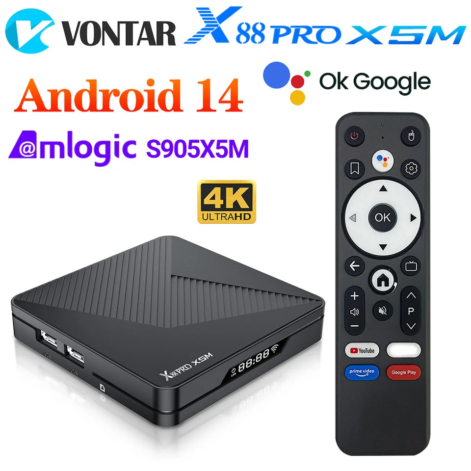 X88 Pro X5M TV Box Android14 Amlogic S905X5M (S905A) Quad-core