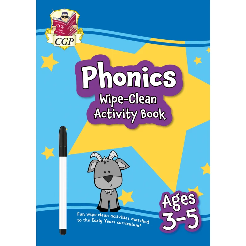 

Новая книга активности Phonics WipeClean для детей 35 лет с ручкой CGP для публикаций группы координации 9781789089752 Книга