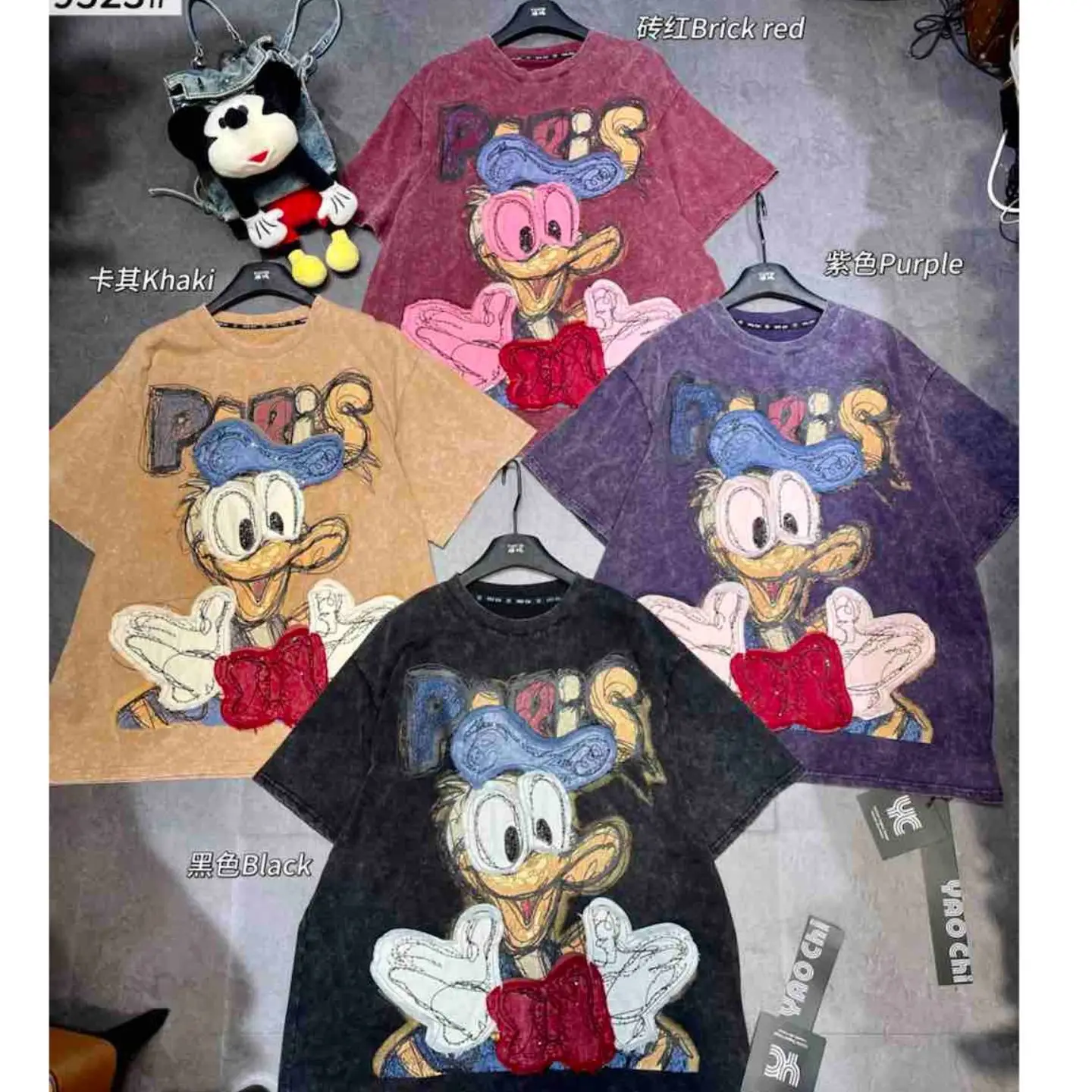 

style heavy-duty cartoon Donald Duck women's crew neck short-sleeve T-shirt, loose, casual, versatile, fashionable and trendy