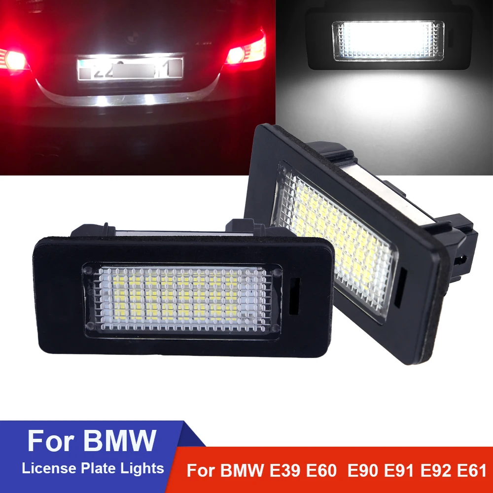 For BMW E90 E39 License Plate Lights Waterproof Resistance White Number License Plate Lights For BMW  E91 E92 E61 E60 E70