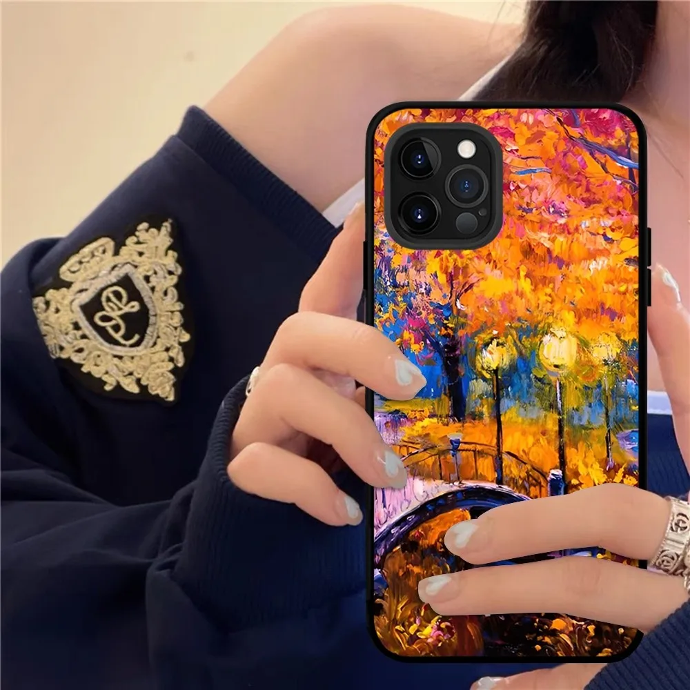 L-Leonid Oil A-Afremov  Painting Phone Case Silicone Soft for iphone 14 13 12 11 Pro Mini XS MAX 8 7 6 Plus X XS XR Cover