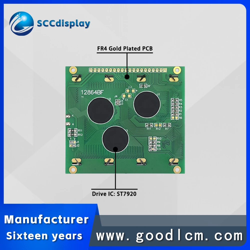 Parallel serial port LCD 12864 screen JXD12864BF ST7920 Chinese character library type 128*64 dot matrix LCM display module