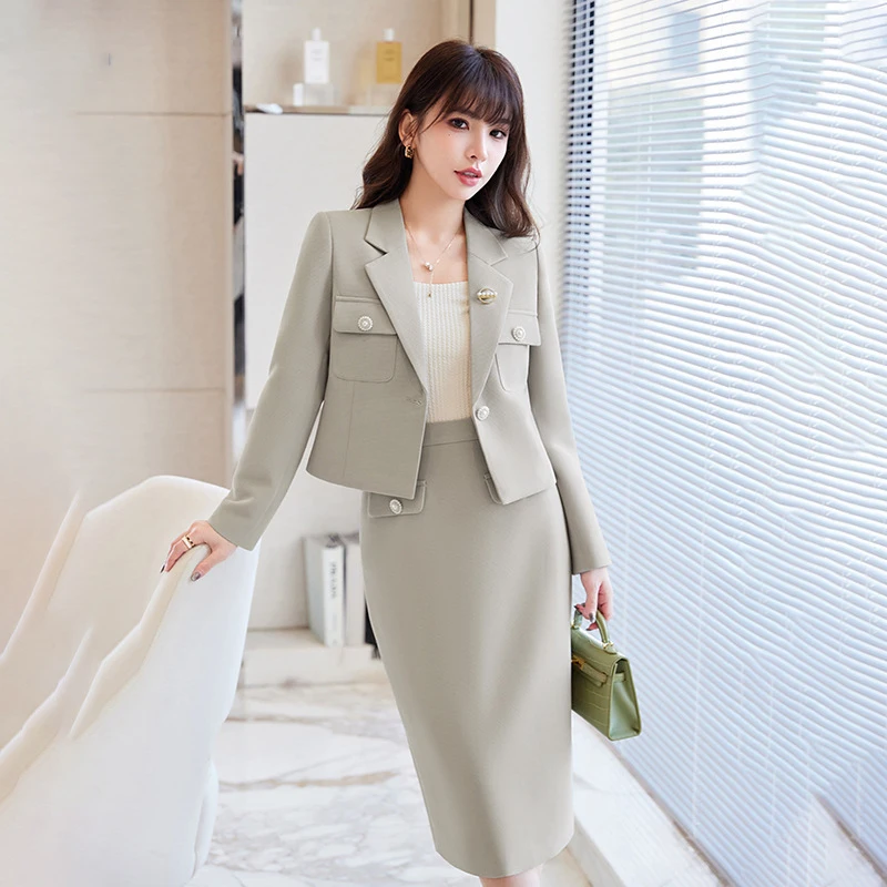2026New spring suit dress, fashionable and elegant, suitable for commuting, short blazer dress set for petite women