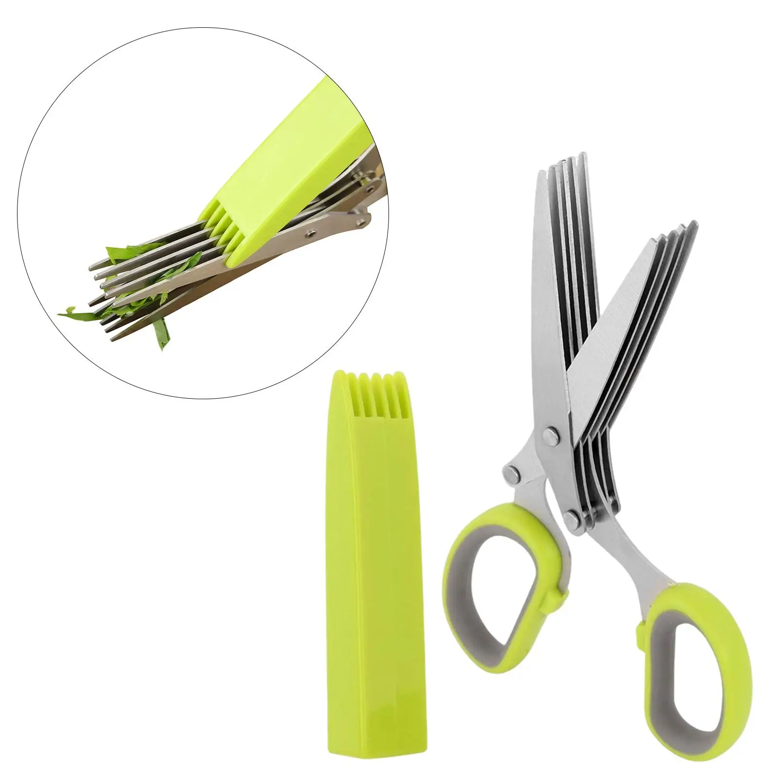 Kitchen Shallot Scissors 5 Layers Hreb Cutter Green Onion Herb Cutlery, Mincer, Sharp Dishwasher Safe, Culinary Chopper