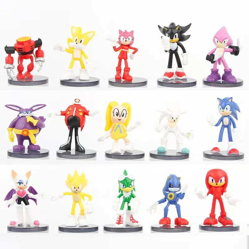Satu Set Model Figurine Sonic The Hedgehog. Mainan Sonic The Hedgehog Sebagai Barang Dekorasi Meja Atau Hadiah Ulang Tahun.