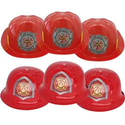 1/3pcs Firefighter Helmet Firetruck Themed Party Plastic Hat Dress Up Helmet Accessories Kids Firefighter Birthday Party Favors