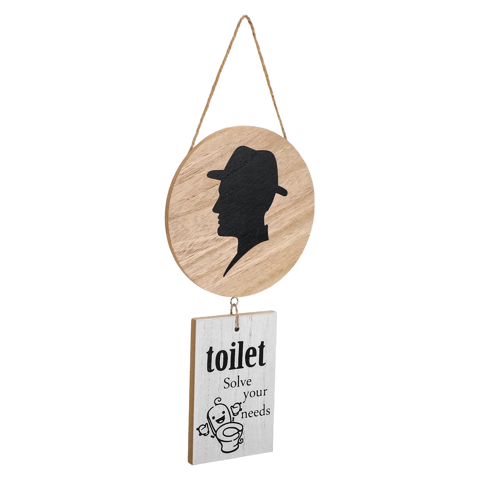 

Bathroom Sign Wooden Natural Toilet Door Signboard For Restroom Identification Wc Marker Home Office Hotel Decor