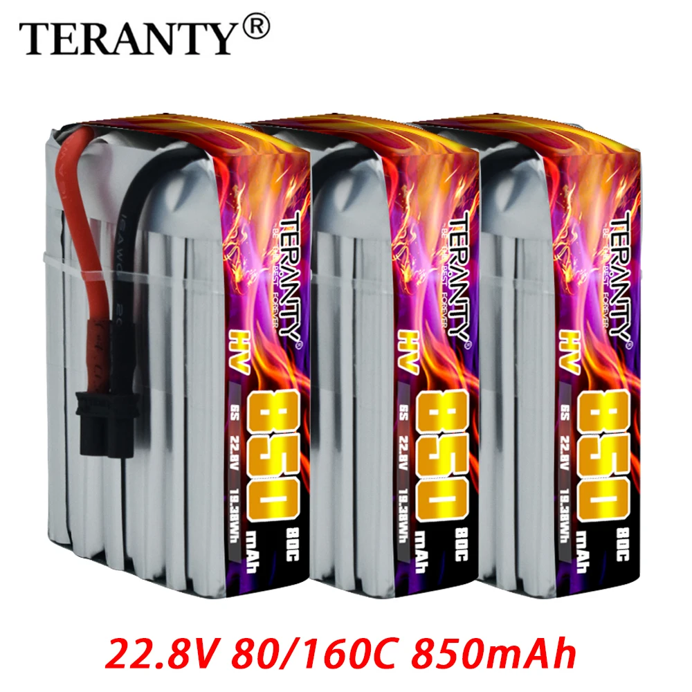 TERANTY-Bateria Lipo Recarregável para Helicóptero RC, FPV Racing Drone Parts, Original, 6S, 22.8V, 80C, 160C, 850mAh